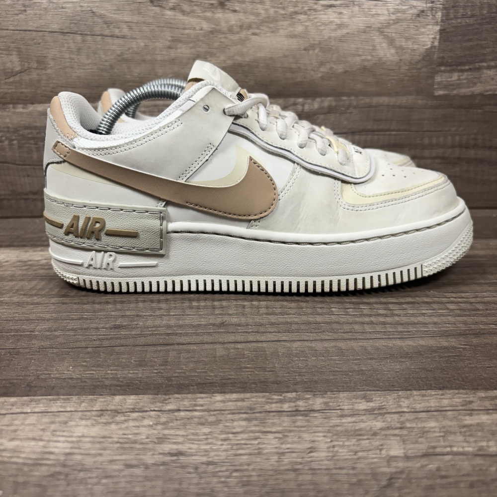 Nike Air Force 1 White Tan Womens US Size 7.5 EUR 38.5 CI0919-116 Sneakers